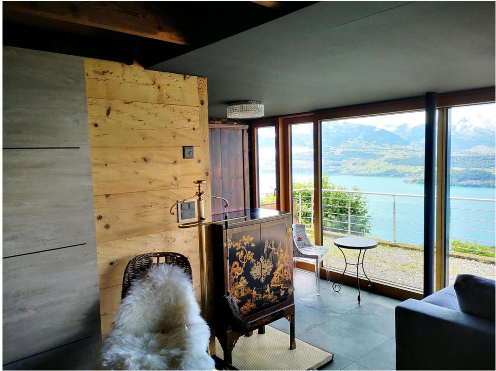 Chalet With View Of The Mountains And The Thun Lake Sigriswil Exterior foto